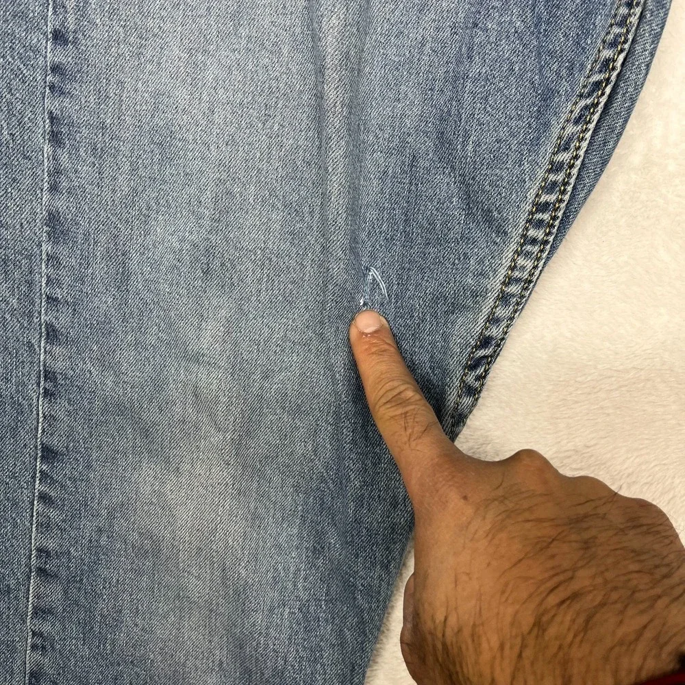 Levi's 512 Straight Jeans Men's Blue Denim Pockets Classic Zip Fly 34X30 - Flaws
